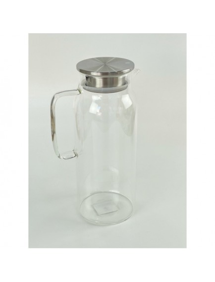 1500 ml Borosilikat Cam Su Sürahisi - Metal Kapaklı ve Isıya Dayanıklı