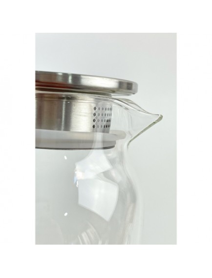 1500 ml Borosilikat Cam Su Sürahisi - Metal Kapaklı ve Isıya Dayanıklı