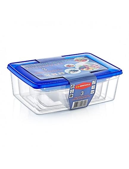 3'lü Köşeli Saklama Kabı Seti