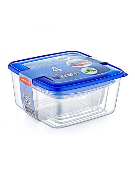 4'lü Kare Saklama Kabı Seti