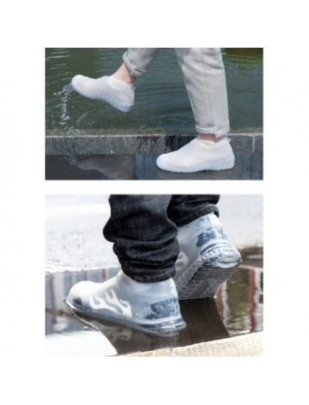 Silikon Ayakkabı Kılıfı Kaymaz Su Kir Geçirmez  M Beden Beyaz