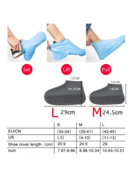 Silikon Ayakkabı Kılıfı Kaymaz Su Kir Geçirmez  M Beden Beyaz