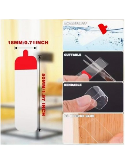 60 Parça Kolay Açılır Güçlü Çift Taraflı Bant 18mmx50mm