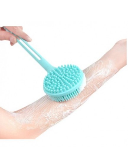 Çift Taraflı Silikon Uzun Saplı Banyo Fırçası