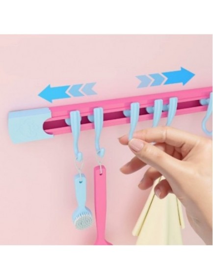 10 Kancalı Raylı Mutfak ve Banyo Düzenleyici Askı