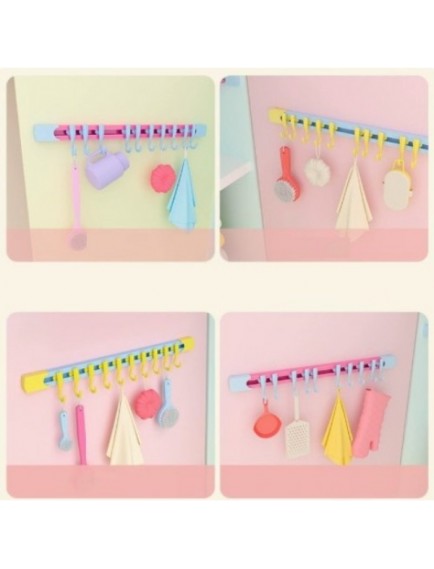 10 Kancalı Raylı Mutfak ve Banyo Düzenleyici Askı