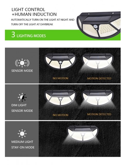 Fonksiyonel Sensörlü 102 Ledli Solar Bahçe Lambası