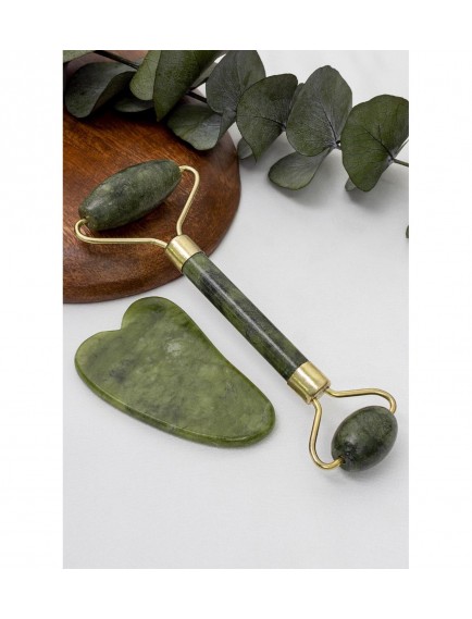 Jade Roller Gua Sha Taşı Seti