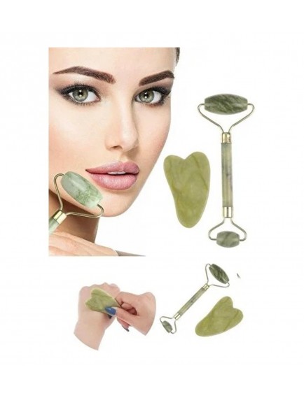 Jade Roller Gua Sha Taşı Seti