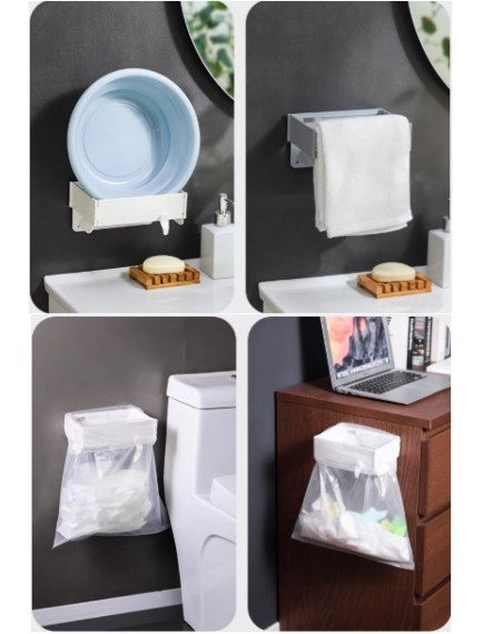 Kendinden Yapışkanlı Katlanabilir Çöp Poşeti Tutucu Aparat