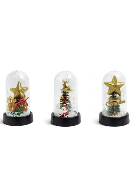 Yılbaşı Temalı Işıklı Dekoratif Cam Fanus - Model 10