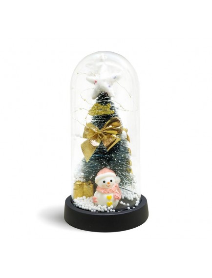 Yılbaşı Temalı Işıklı Dekoratif Cam Fanus - Model 7