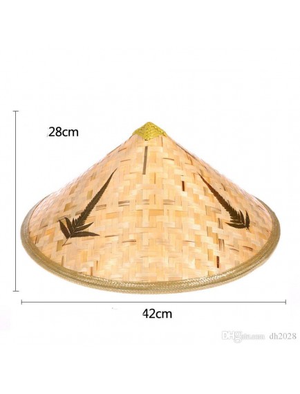 Naturel Renk Cambodia Kamboçyalı Vietnam Şapkası PVC Hasır