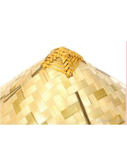 Naturel Renk Cambodia Kamboçyalı Vietnam Şapkası PVC Hasır