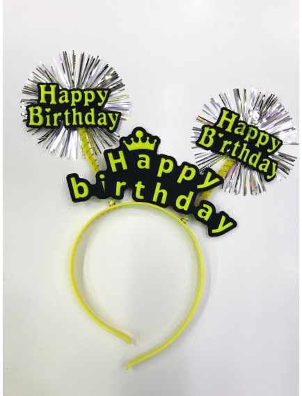 Happy Birthday Neon Renk Doğum Günü Tacı - 12 Adet