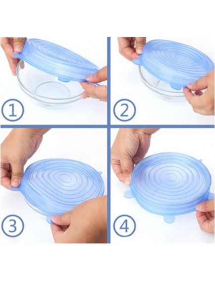 Silikon Yemek Saklama Kapak Seti 6 Adet