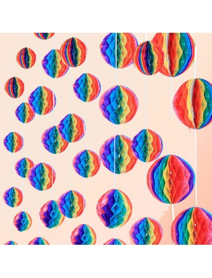 Rengarenk Kağıt Süs Fener 30 cm 1 adet