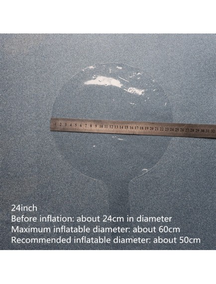 Kırmızı Simli Yuvarlak Şeffaf Balon 24 İnç