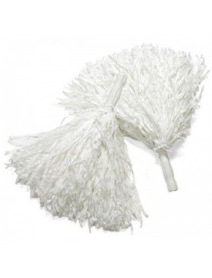 Beyaz Renk Gösteri Ponponu Çift