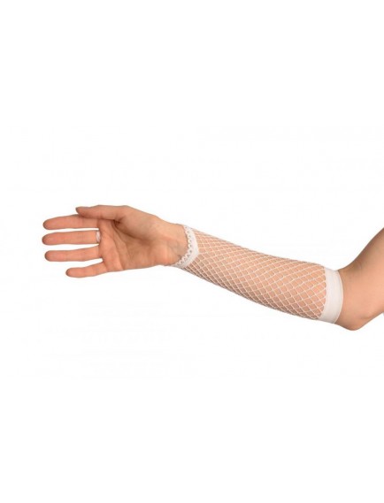 Örgü Beyaz Parmak Arası File Eldiven 26 cm