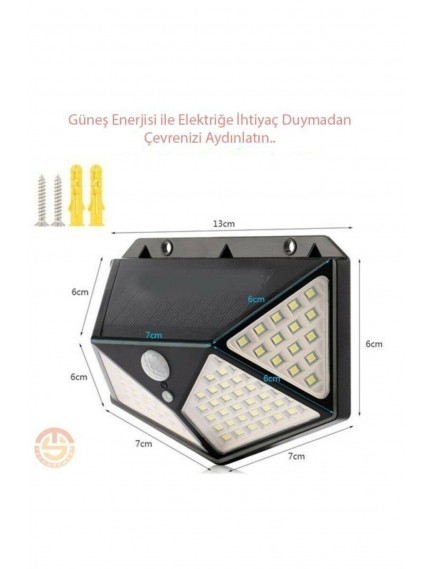 Solar Bahçe Aydınlatma Lambası 100 Led