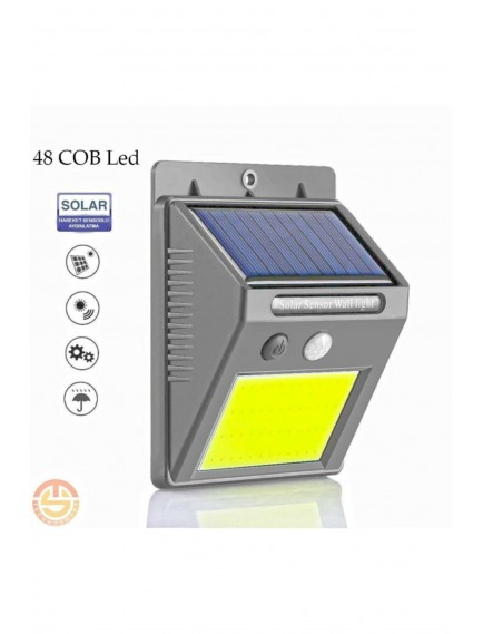 Hareket Sensörlü Solar 48 Led Bahçe Lambası