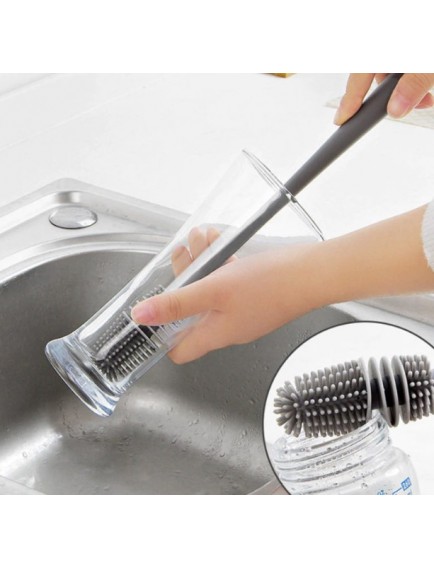 Silikon Uzun Saplı Kavanoz Yıkama Fırçası