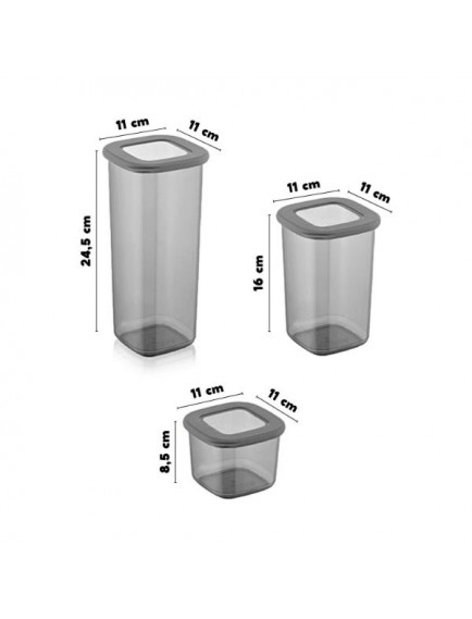 3 Boy Erzak Saklama Kabı