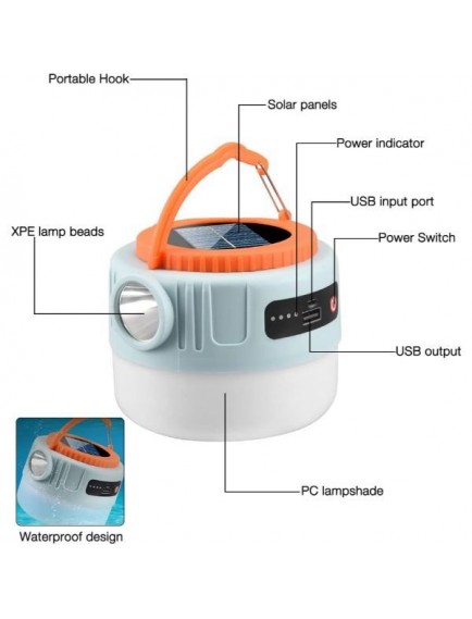 Solar Led Kamp Lambası