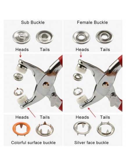 Metal Çıtçıt Pensesi ve Düğme Seti