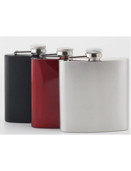 Siyah 6 oz Çelik Cep İçki Kanyak Matarası