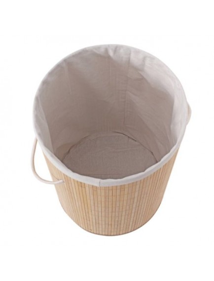 DecoHandy Yuvarlak Bambu Kirli Sepeti