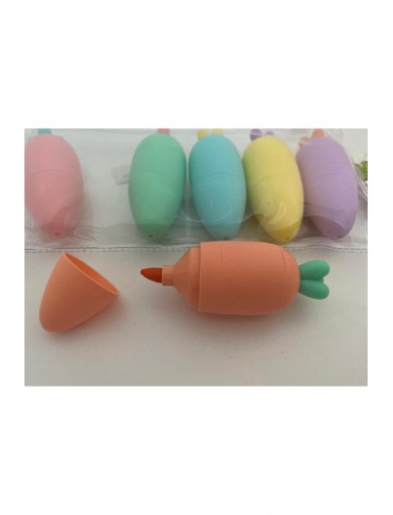 Havuç Tasarımlı Fosforlu Kalem Seti