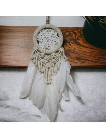 Rüya Kovan Dream Catcher Beyaz Kuş Tüylü