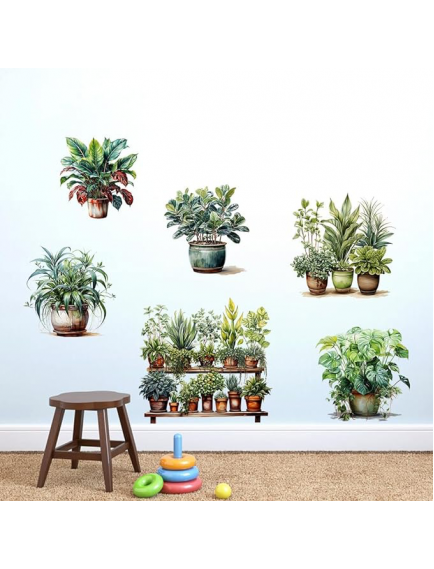 Tropikal Bitkiler Duvar Stickerı Model C