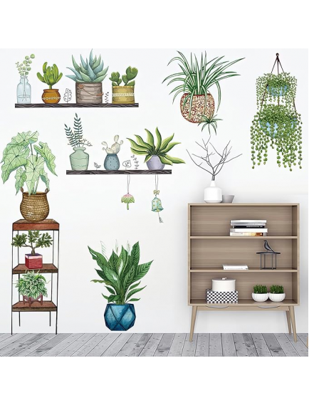 Tropikal Bitkiler Duvar Stickerı Model D