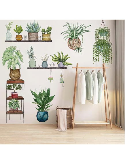 Tropikal Bitkiler Duvar Stickerı Model D