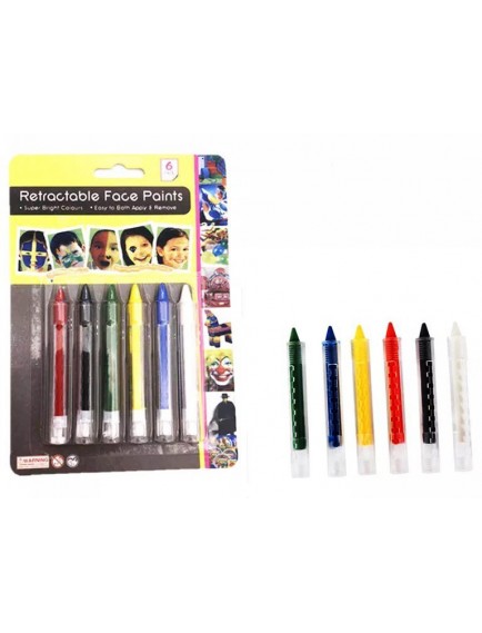 Yüz Boyama Seti Kalemli 6 Renk