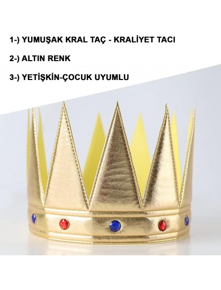 Kral Kraliyet Tacı Yetişkin Çocuk Uyumlu