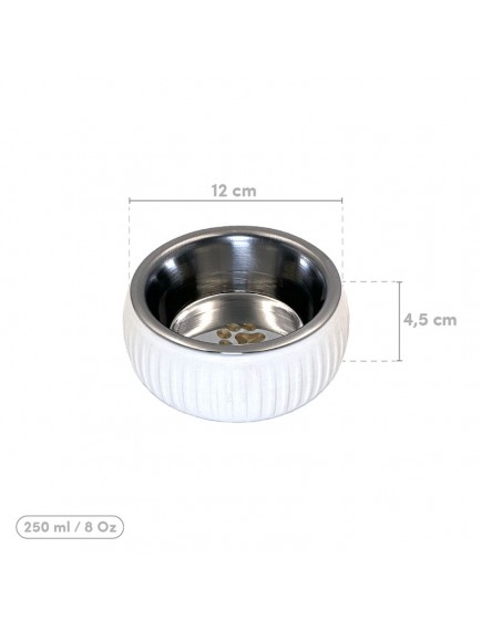 Mikopet Organik Seramik Mama Kabı Beyaz