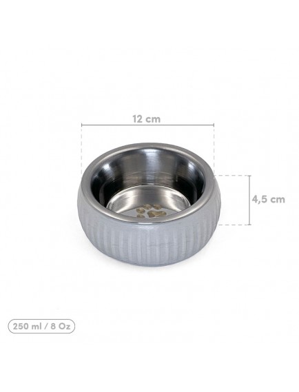 Mikopet Organik Seramik Mama Kabı Gri