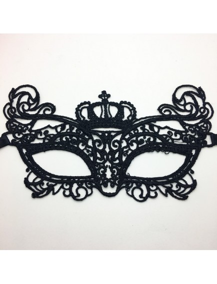 Siyah Dantel İşlemeli Balo Maskesi 9 No