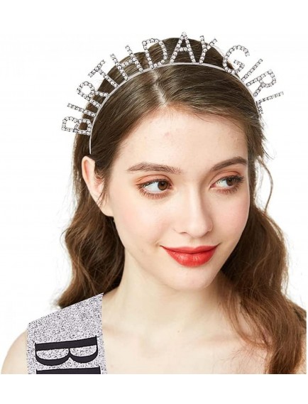 Gümüş Kristal Taşlı Birthday Girl Tacı