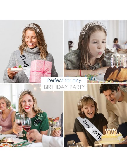 Kristal Taşlı Gümüş Renk Doğum Günü Tacı