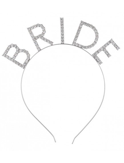 Bekarlığa Veda Kristal Taşlı Gümüş Bride Tacı