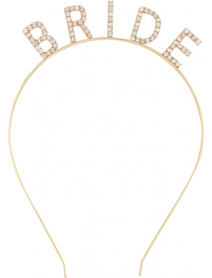 Altın Gold Renk Bekarlığa Veda Kristal Taş Bride Tacı İthal