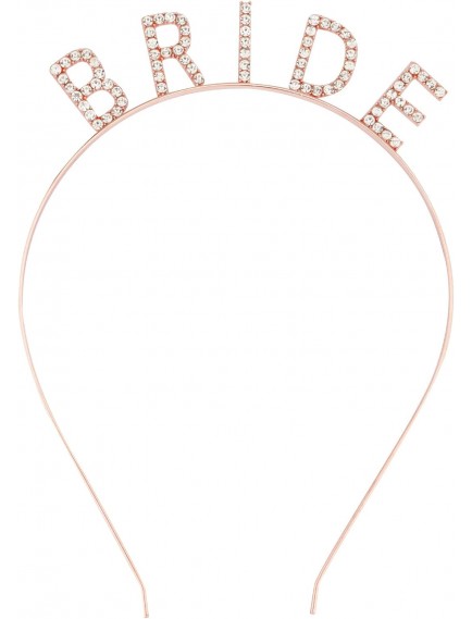 Rose Gold Bekarlığa Veda Kristal Taş Bride Tacı