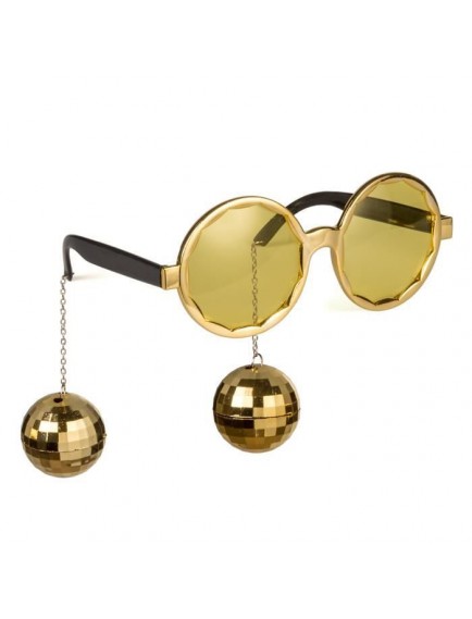Disko Toplu Küpeli Parti Gözlüğü Altın Renk