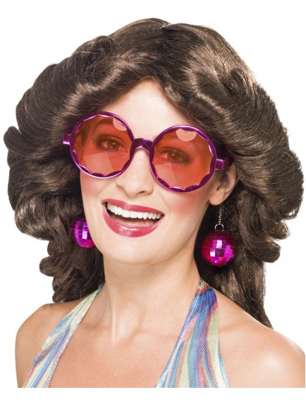 Disko Toplu Küpeli Parti Gözlüğü Pembe Renk