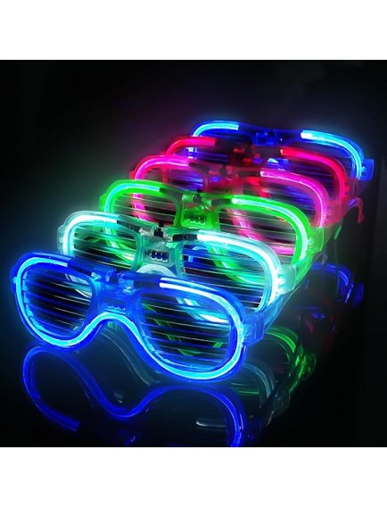 Glow Işıklı Panjur Parti Gözlüğü 12 Adet